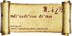 Mészáros Édua névjegykártya